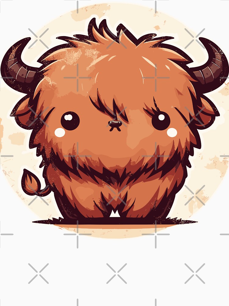 Kawaii Scottish Hairy Highland Cow by TomFrontierArt