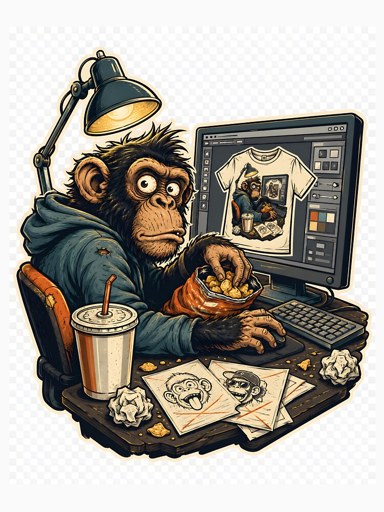 Late Night T-Shirt Designer Chimp by MustHaveVibes