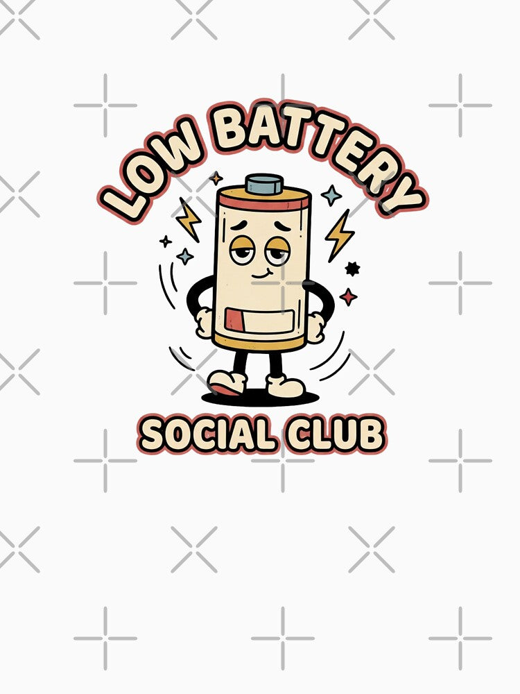 Low Battery Social Club Retro Mascot by GoofyShopp