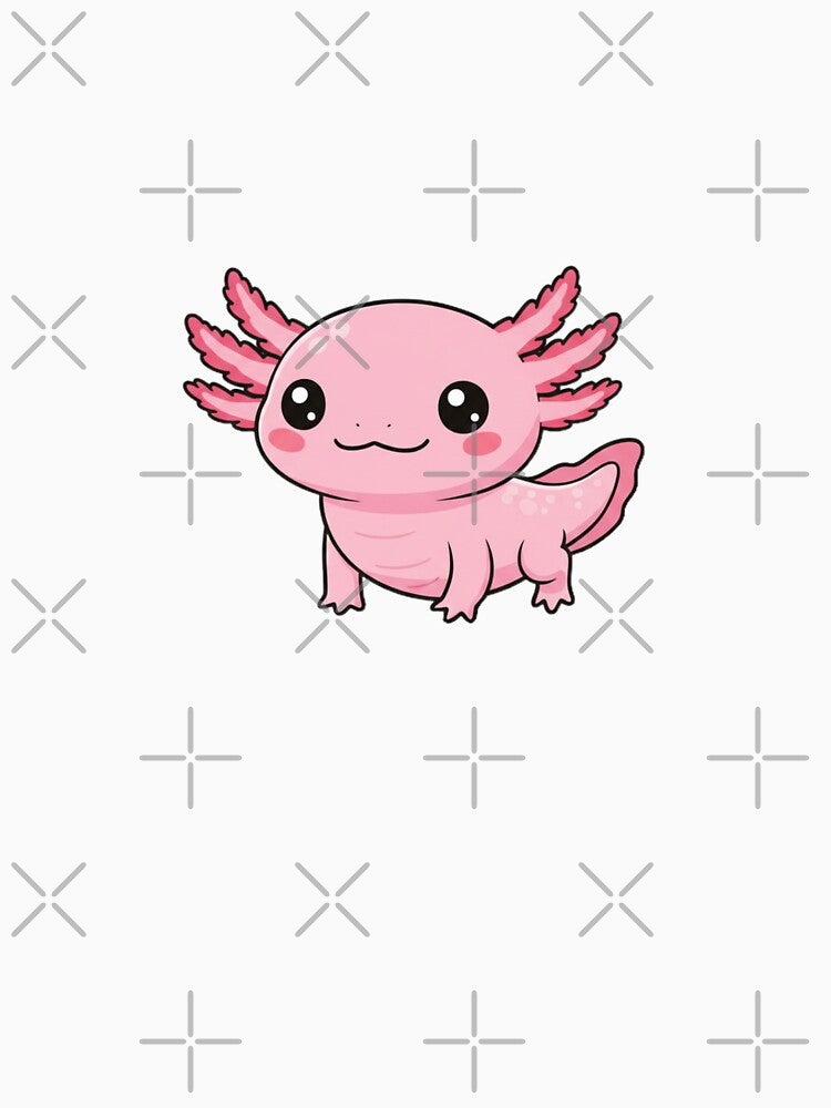 Tiny Baby Pink Axolotl Sticker by Pattern Unhinged