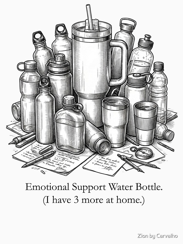 Emotional Support Water Bottle - The Hydration Obsession Tee by Zion by Carvalho