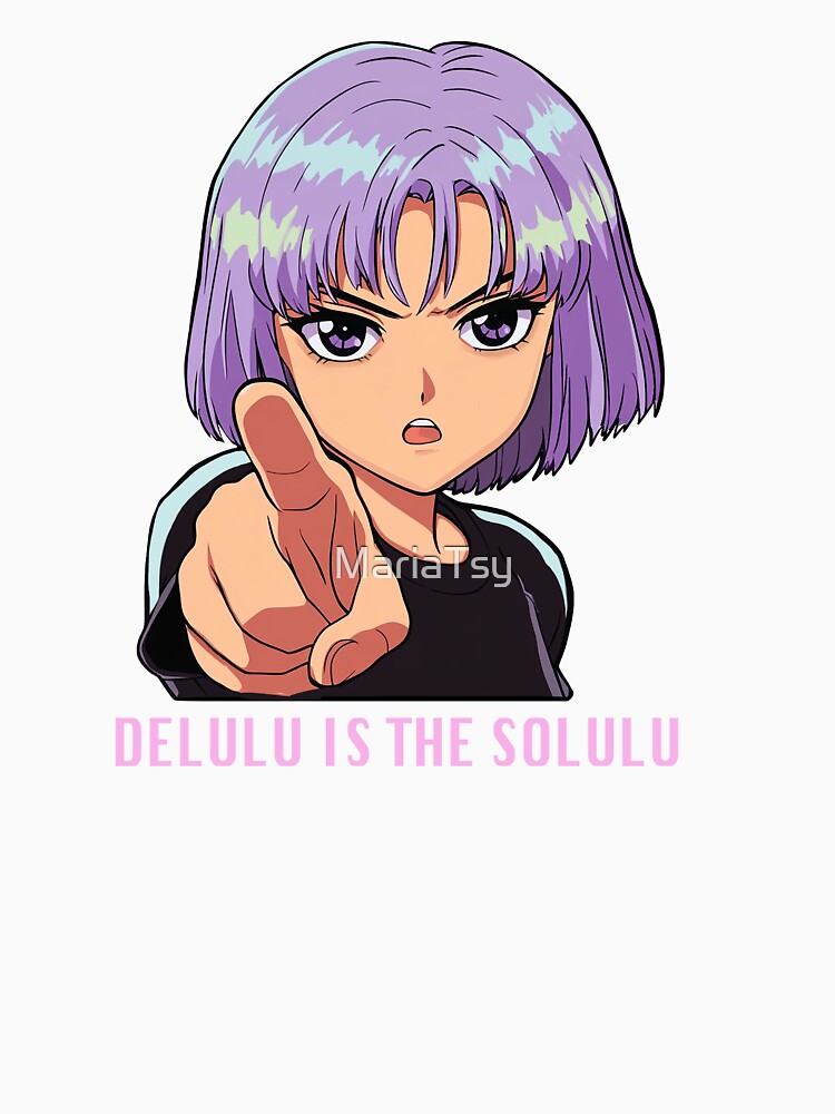 Delulu Is The Solulu Funny Cartoon Girl Sticker by MariaTsy