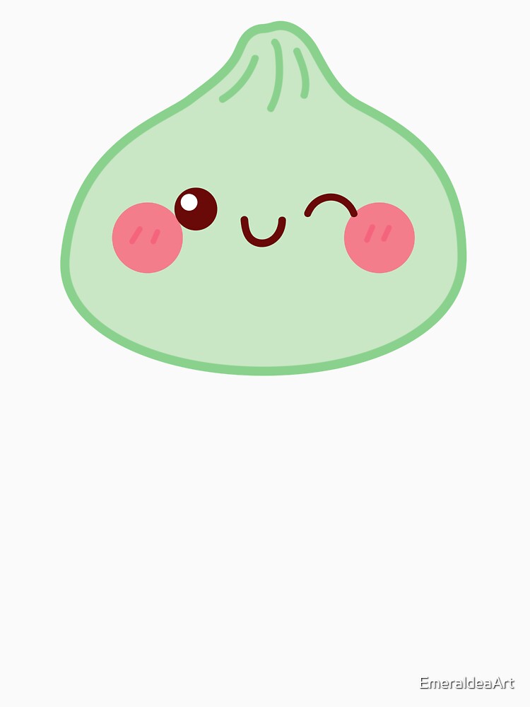 Green squishy Dumpling – Cute Kawaii Food Character Design by EmeraldeaArt