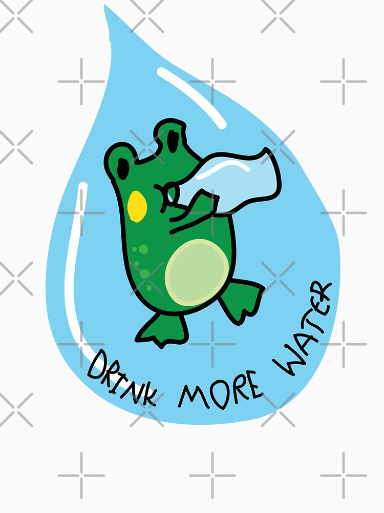 Drink more water cute frog reminder by fluffyfamcraft