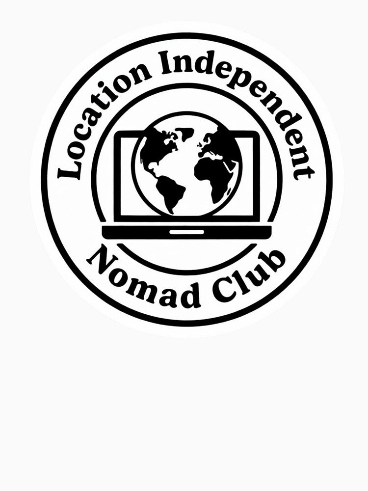 Location Independent Nomad Club – Digital Nomad Badge Design by ZYNORAworld