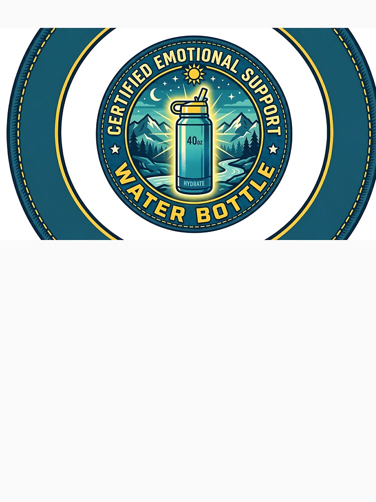 Certified Emotional Support Water Bottle Funny Hydration by MintedMinds