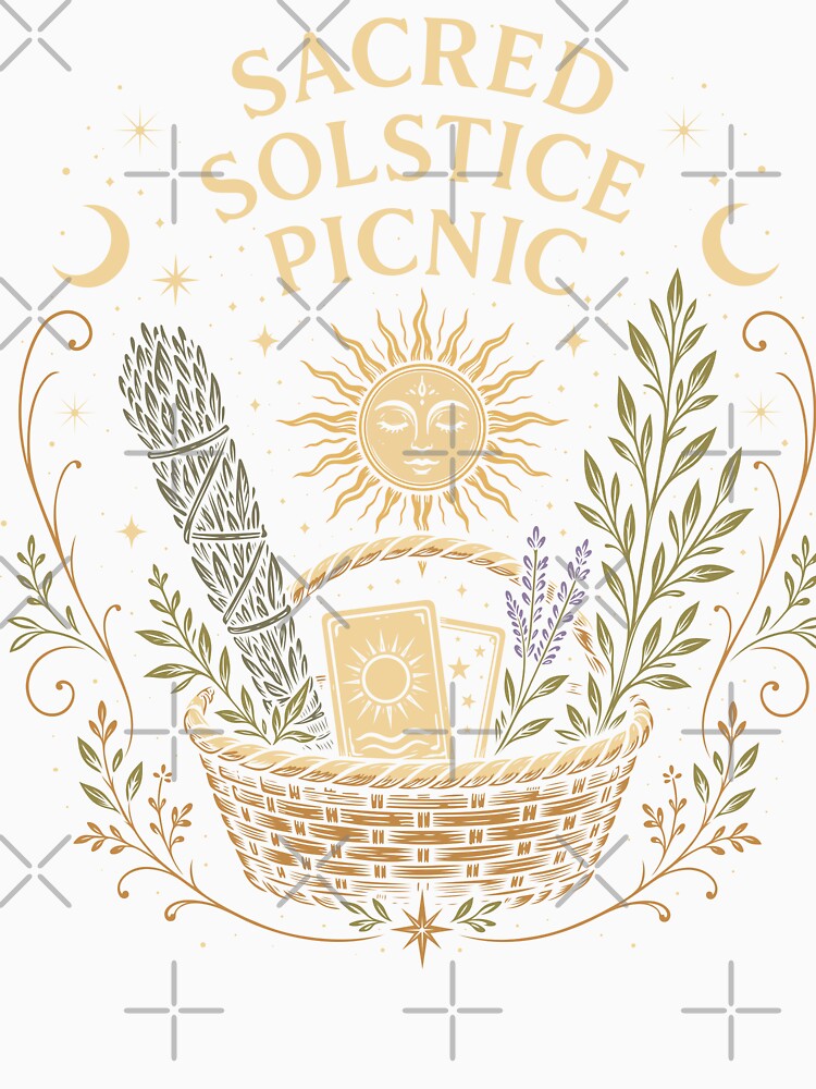 Sacred Solstice Picnic Litha Boho Art by Christine Krahl