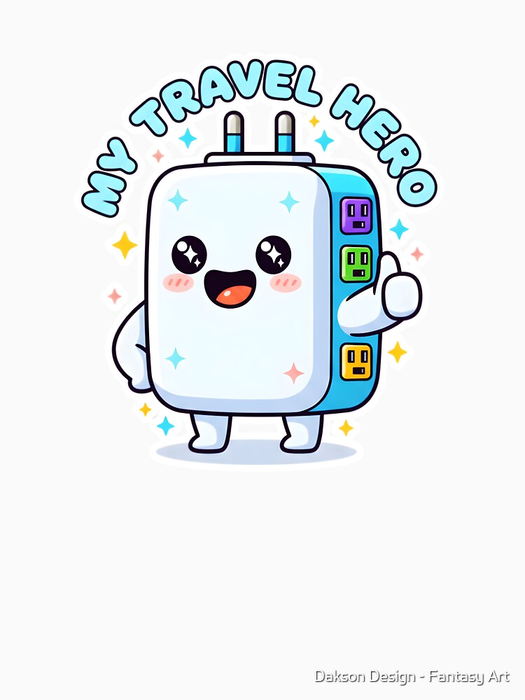 My Travel Hero | Cute Universal Adapter by Dakson Design - Fantasy Art