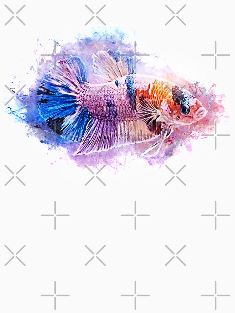 Fighting fish Halfmoon marble metallic - Betta splendens by AquariumLutter