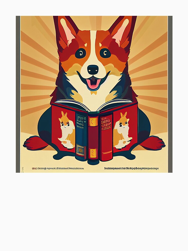 Corgi in a library by Aliveforfun