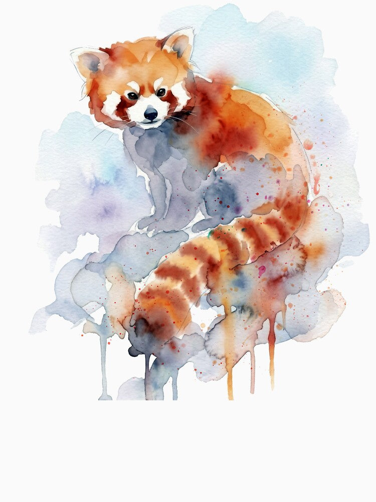 Adorable Red Panda Watercolor by caracatita75