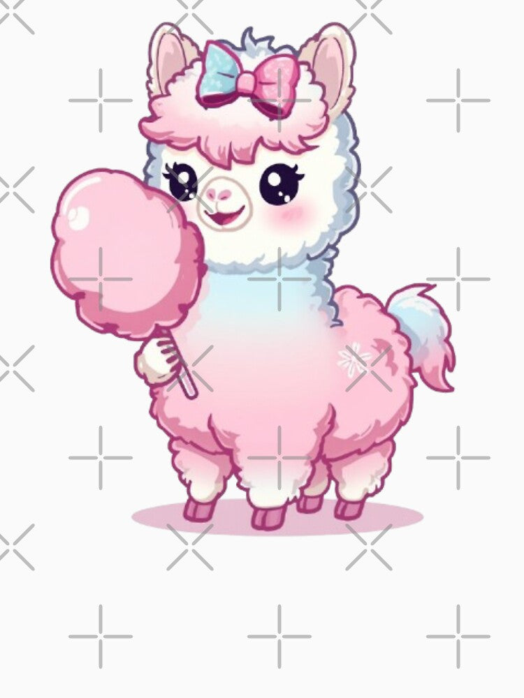 Kawaii Cotton Candy Alpaca | Cute Chibi Alpaca Sticker by Stylestickers55