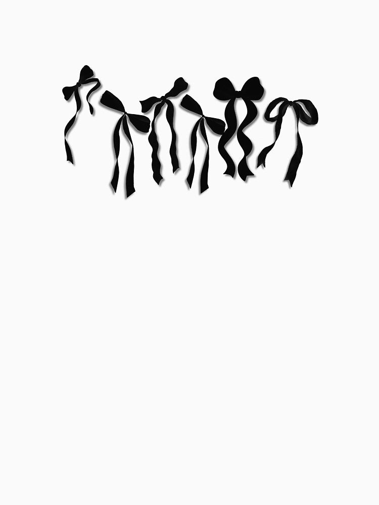 Cute Black Ribbon Bows Gothic Balletcore Design by shaescreations1