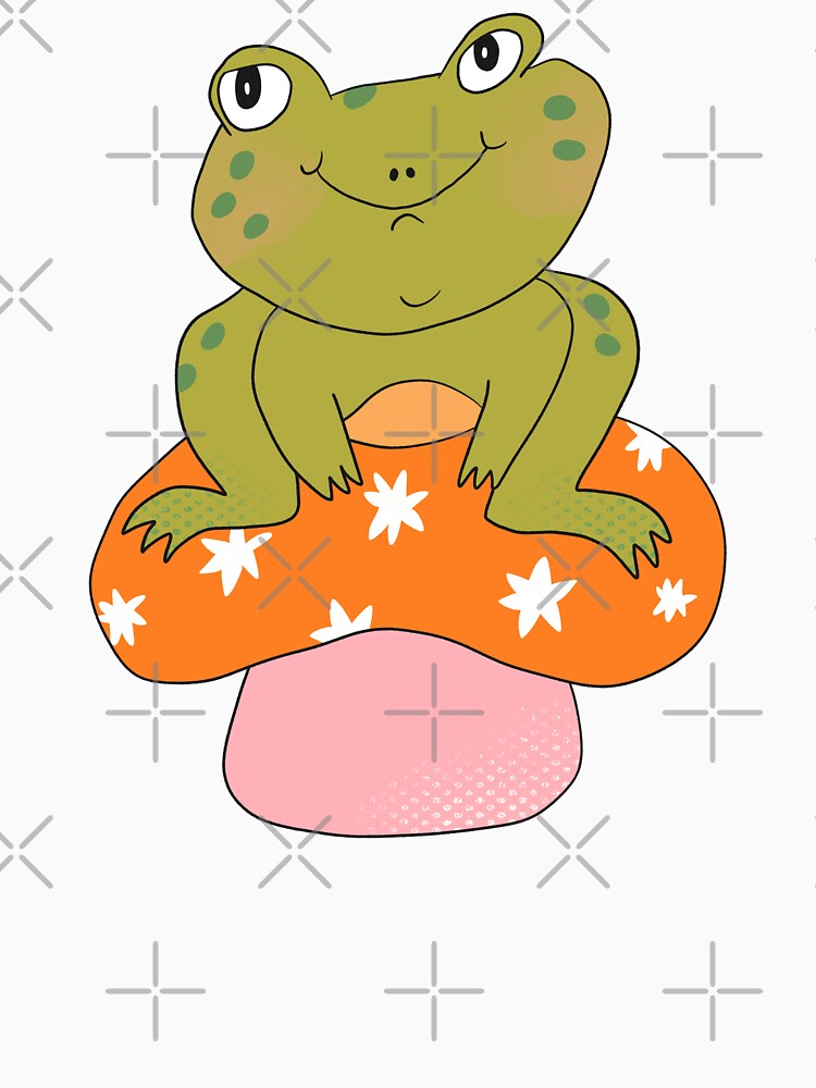 Hoppy the Frog on Toadstool (Orange) by yellowflowerhut
