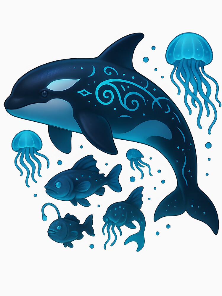 Bioluminescent Orca and Deep Sea Glow by Orcavision3D