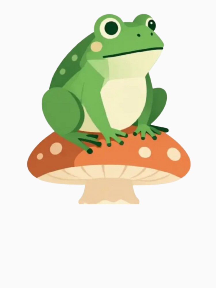 Whimsical Frog on Mushroom – Nature Fantasy Design by Dogandesighn