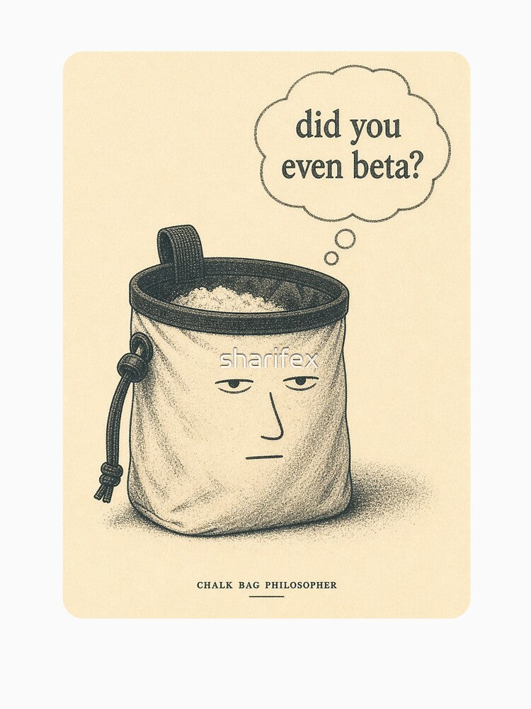 Chalk Bag Philosopher Funny Climbing Illustration Tee Sticker Bouldering Gift by sharifex