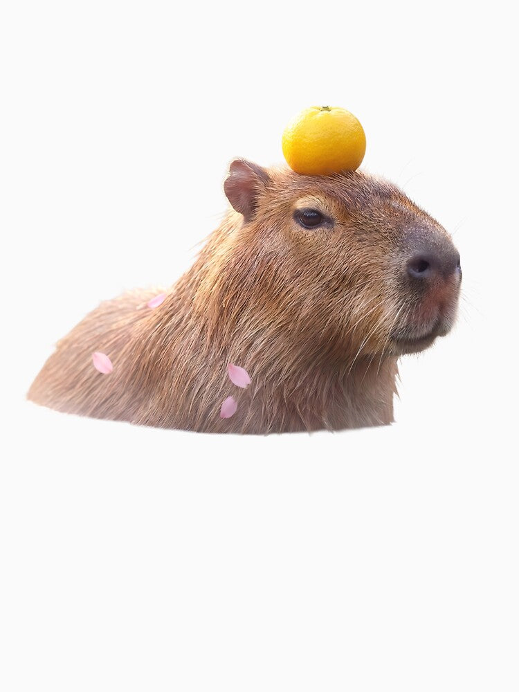 Zen Capybara In Onsen With Yuzu Fruit by DigitalAnnaBanana