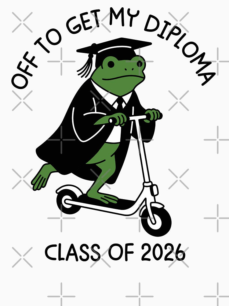 Copy of Off to Get My Diploma - Funny Frog Graduation Class of 2026 Senior Gift by gunaone-design