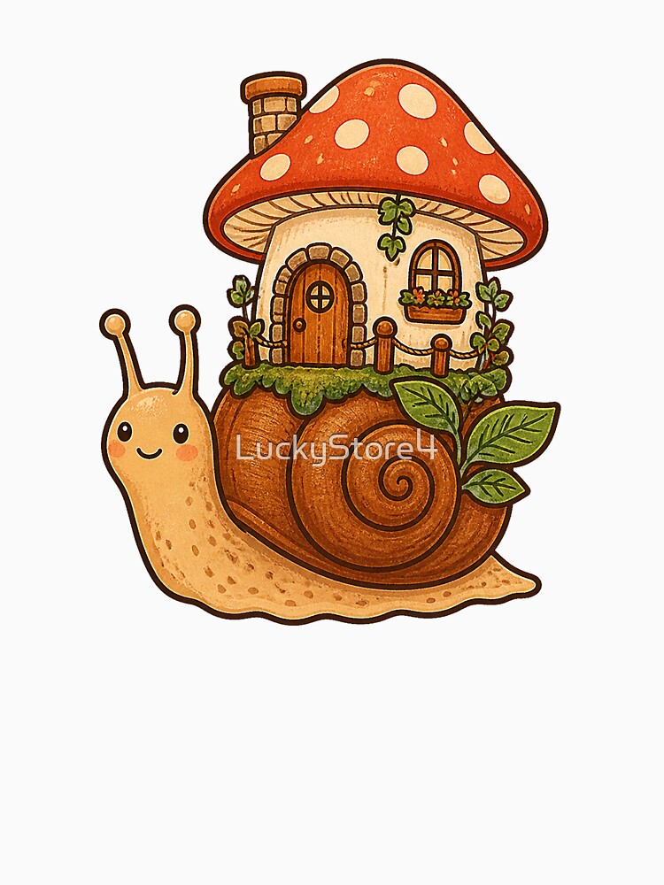 Cozy Mushroom Cottage Snail by LuckyStore4