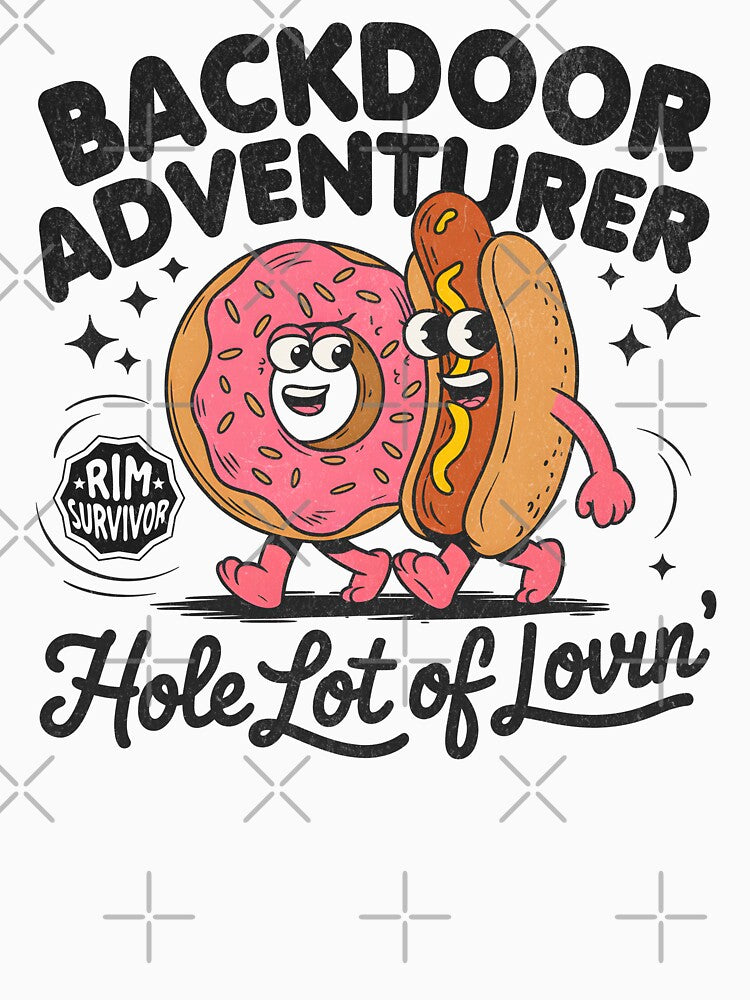 Backdoor Adventurer - Donut Hotdog Cartoon by BeansterNL