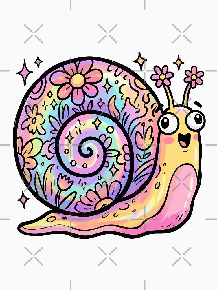 Iridescent Whimsical Petal Shell Gastropod by Emegan Print Art