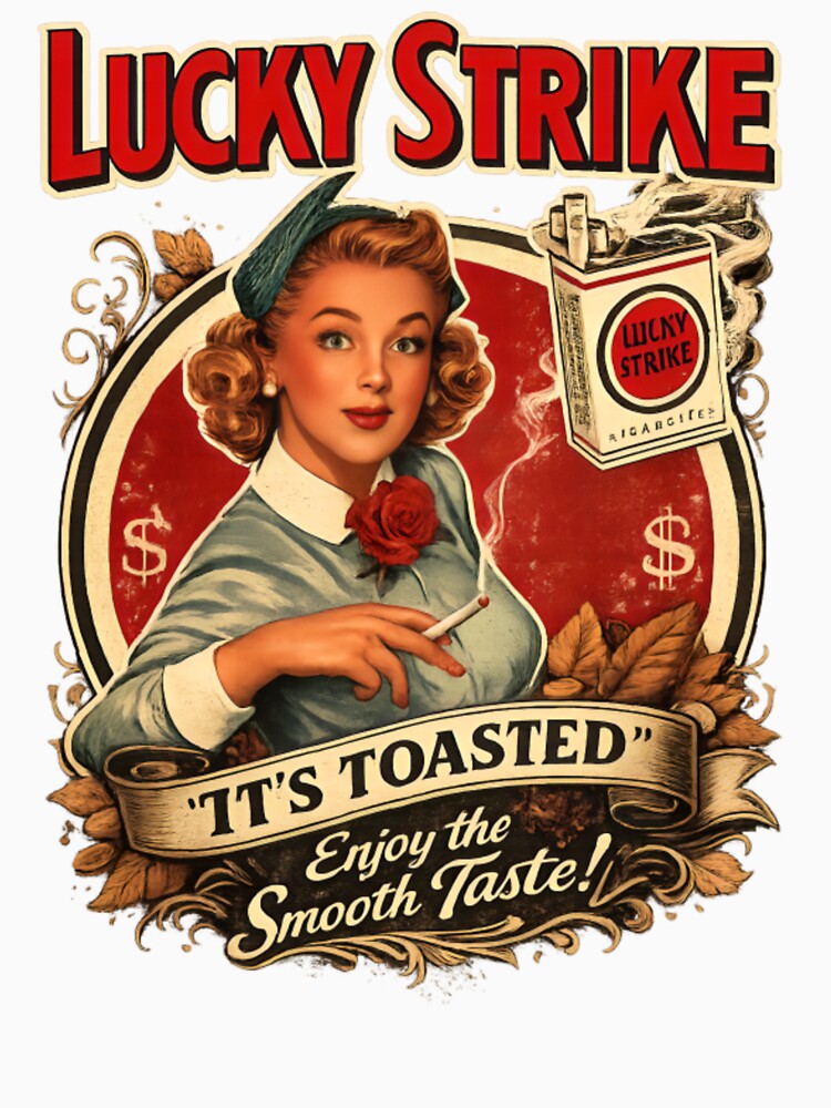 Lucky Strike Vintage Pin-Up Girl Retro Tobacco Style Graphic by CatLovers Studio