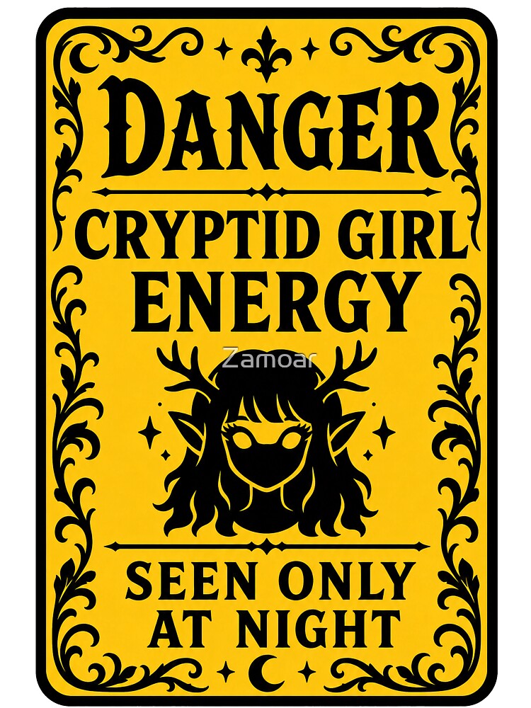 ⚠️ Cryptid Girl Energy – Seen Only at Night by Zamoar
