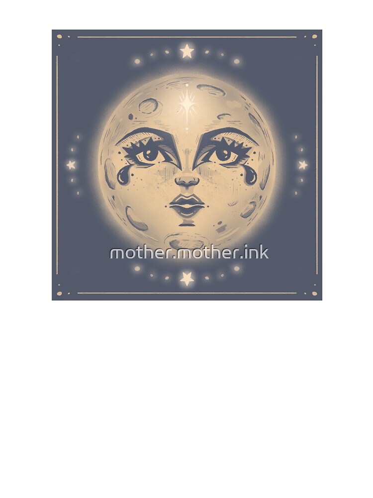 Vintage whimsigoth moon by mother.mother.ink