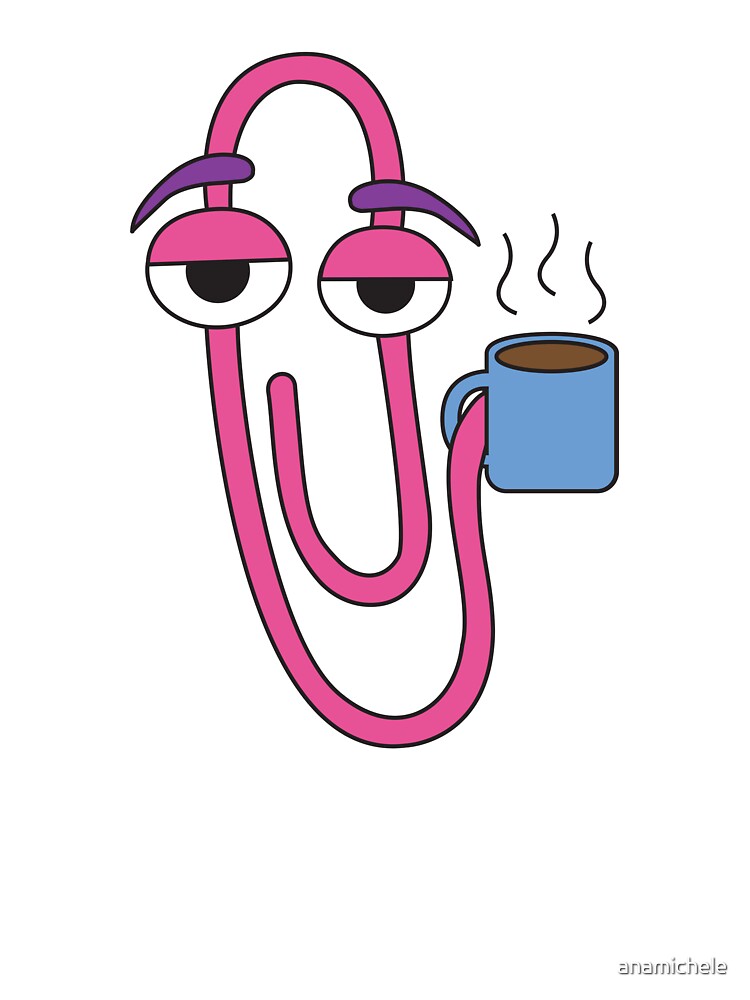 Retro Clippy with Coffee by anamichele