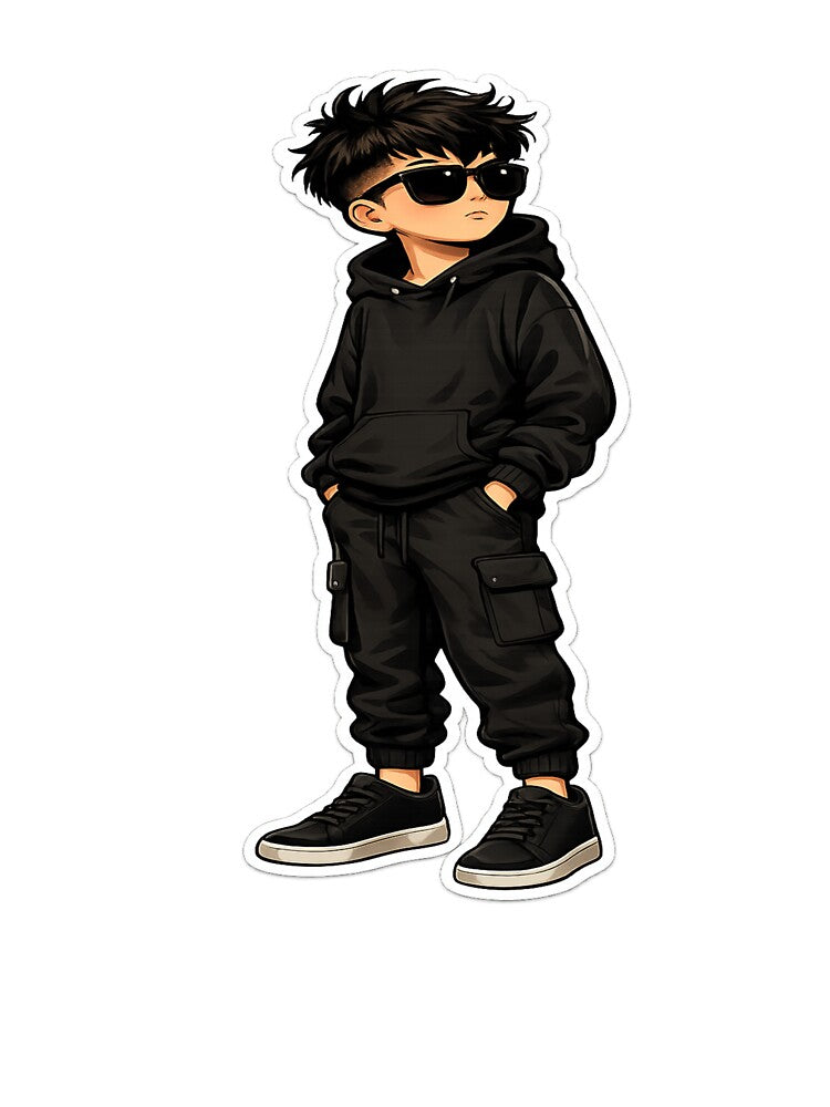 Cool Street Kid Sticker by MoizCreations