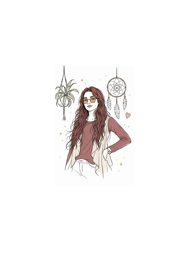 Boho Girl – Free Spirit Minimalist Art by Sztyep88