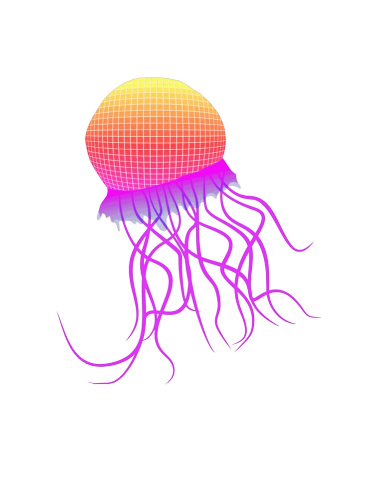 retro mosaic jellyfish design by ElizaErger
