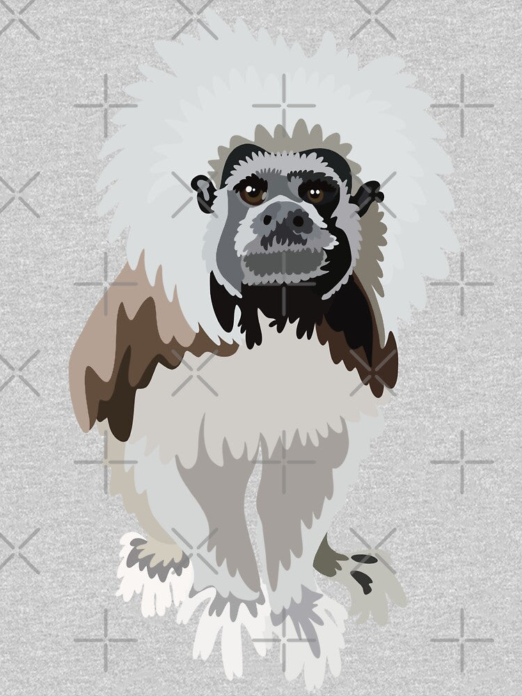 C is for Cottontop Tamarin,Cottontop Tamarin Artwork – Adorable Primate Illustration and Wildlife Design by PrettylittlepastelUk
