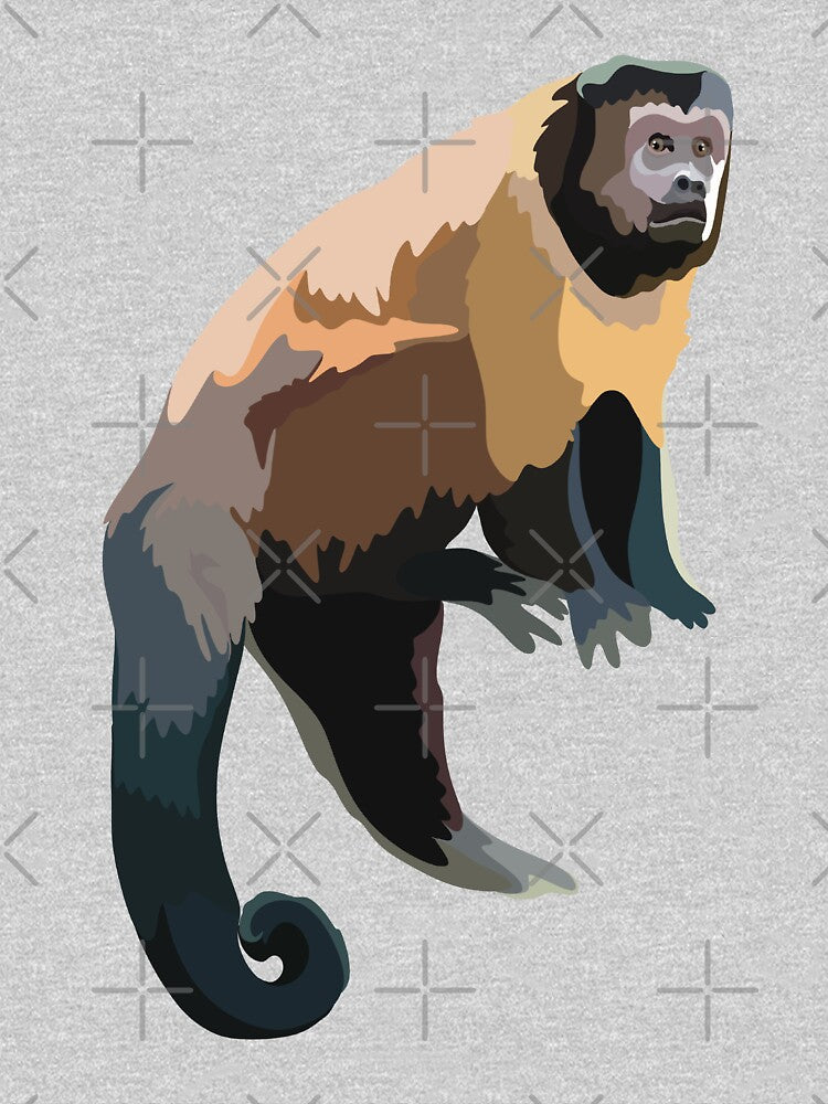 T is for Tufted Capuchin,Tufted Capuchin Design – Cute & Clever Monkey Art by PrettylittlepastelUk
