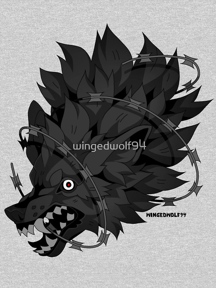 Razor-Wire Wolf Furry Art by wingedwolf94