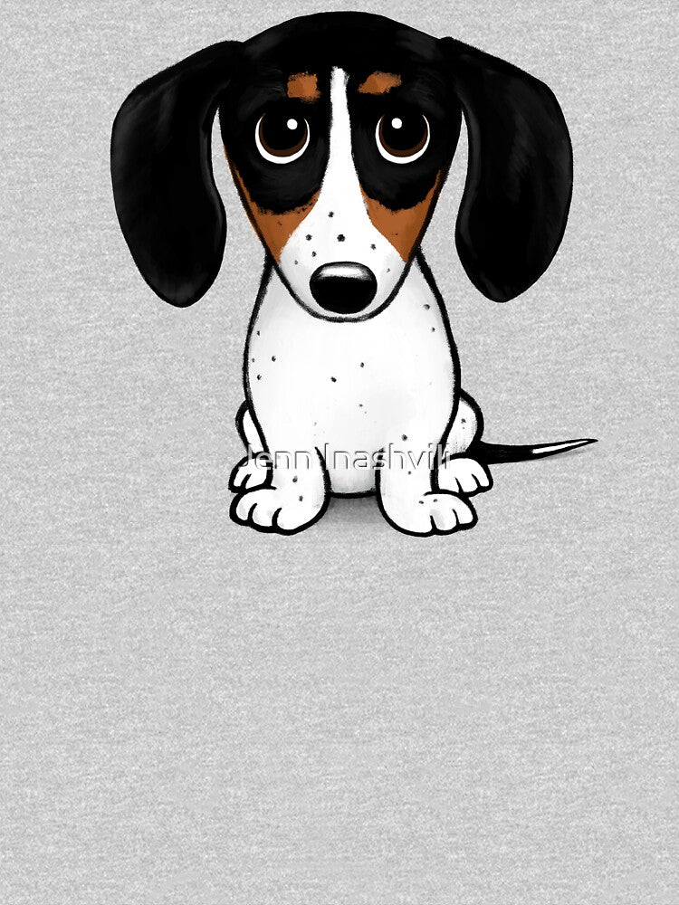 Piebald Dachshund | Cute Black, Tan and White Wiener Dog by Jenn Inashvili