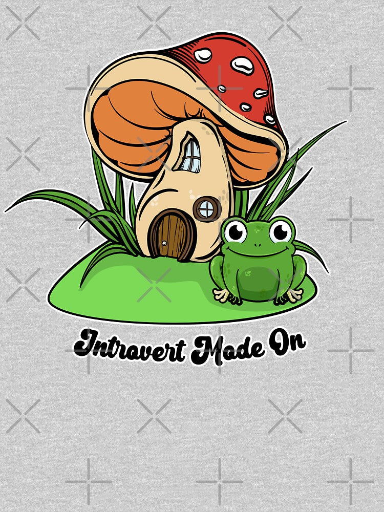 Cute Frog & Mushroom Fairy House: Introvert Mode On by Happy Puppy Print On Demand