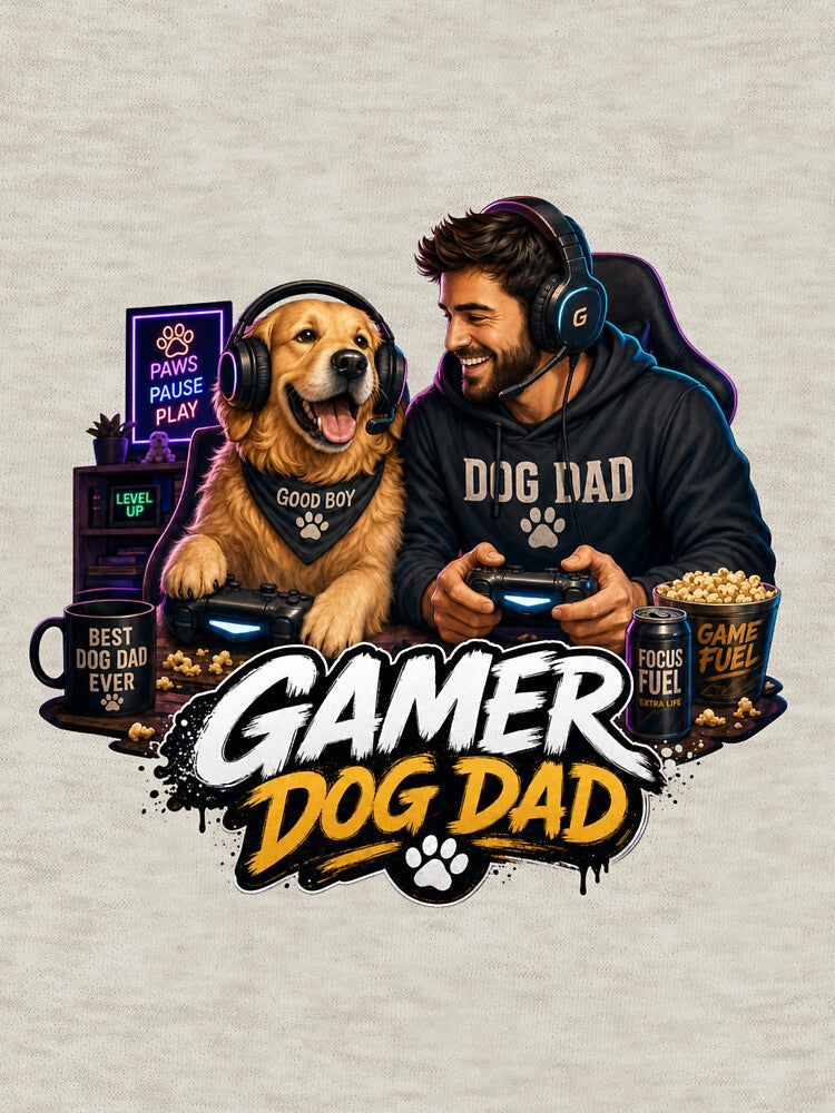 Midnight Gamer Golden Retriever Dog Dad Kawaii Gaming T-Shirt by Ashley critters