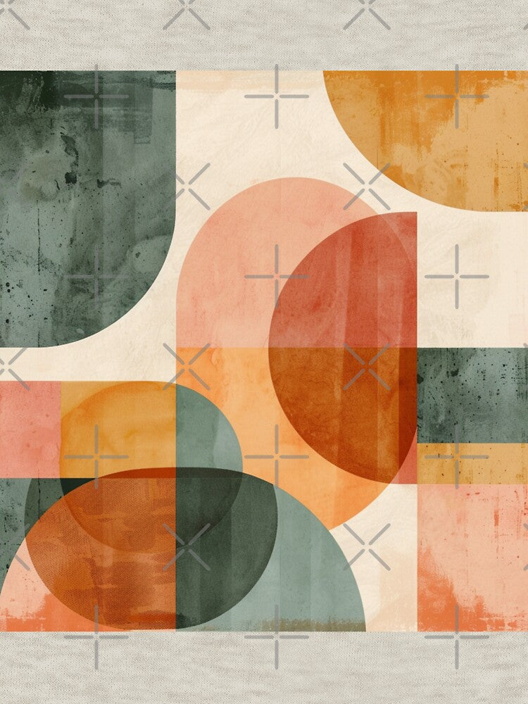 Mid Century Modern Abstract Shapes | Retro Geometric Wall Art by GrinGalore