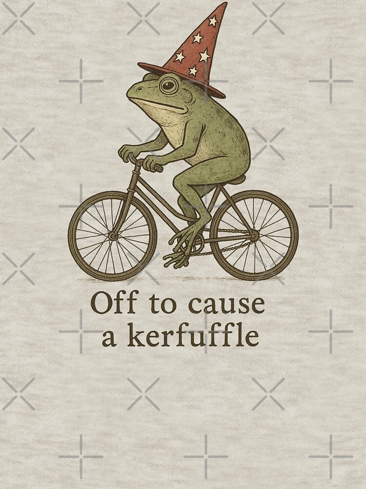 Off to Cause a Kerfuffle - Funny Frog Meme by loupglouglou