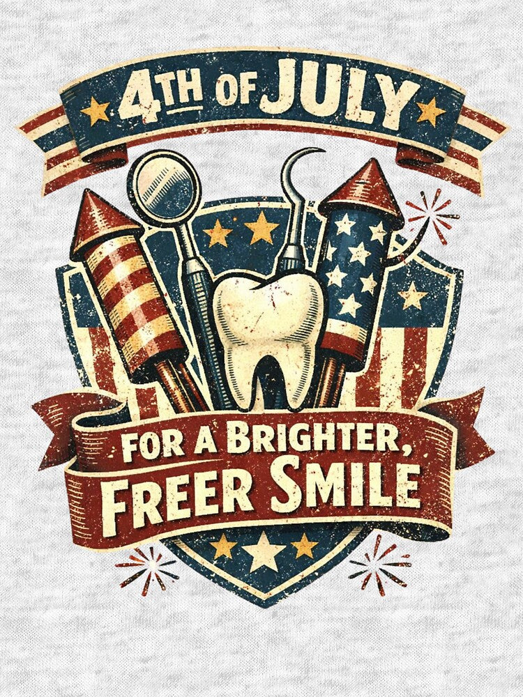 4th of July Dentist Shirt For a Brighter Freer Smile Funny Dental Hygienist Gift by Print Loft