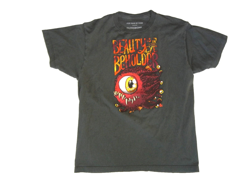 DUNGEONS & DRAGONS Gray BEAUTY IS IN THE EYE OF THE BEHOLDER T-SHIRT Game Men L