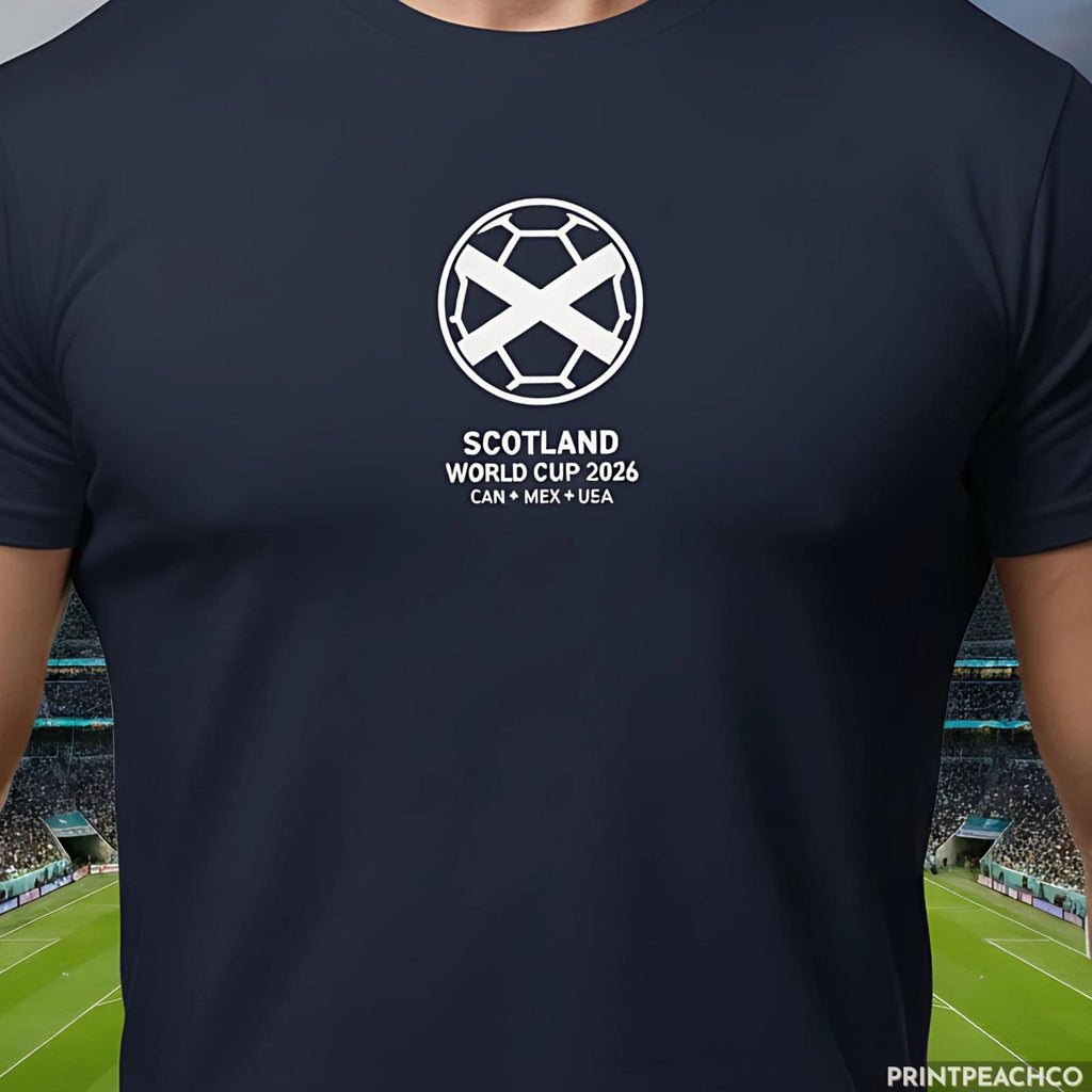 Scotland 2026 World Cup Minimal Football Shirt Soccer Fan Tee USA CAN MEX Gift