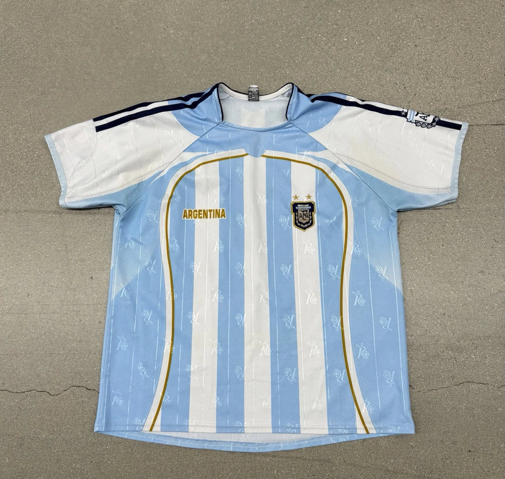 Vintage 2000’s #8 Argentina Men’s National Soccer Jersey Blue XL Retro Futbol
