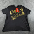 Easy Shirt Mens XL Black Gold World Cup England 2010 Football Cotton Supporter