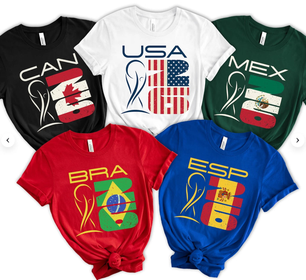 2026 Soccer Fan Shirt, Country Flag, Custom World Football Tournament Fan Tee