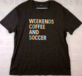 Coffee shirt Mens 2xl Black Graphic Weekends coffee and soccer