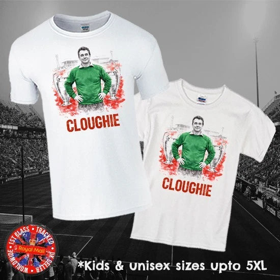 Brian Clough T-shirt in Men, Ladies & Kids Sizes