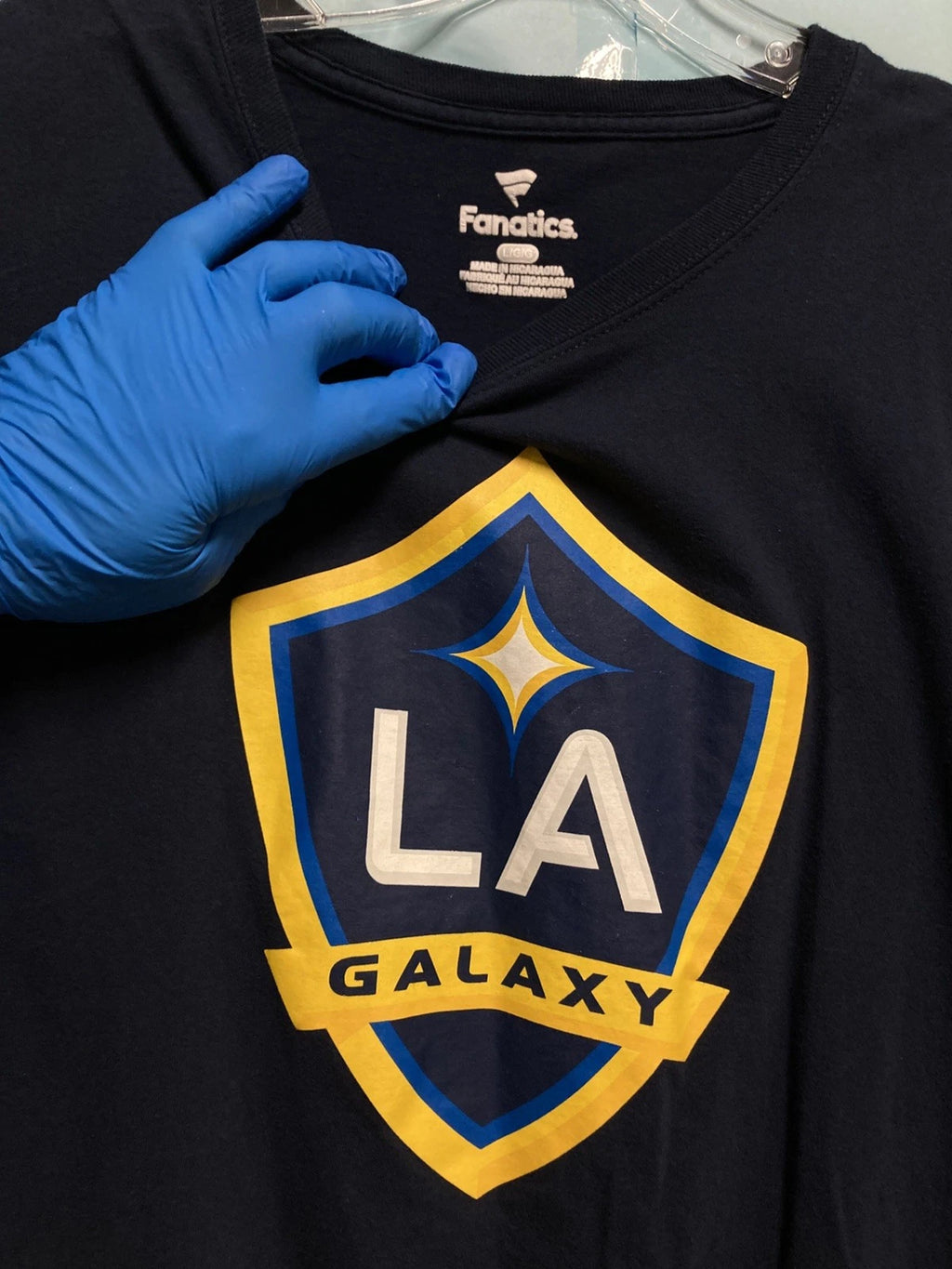 Fanatics Brand LA GALAXY MLS Unisex T Shirt; LG; Navy ; PreOwnd & Very Good Cond